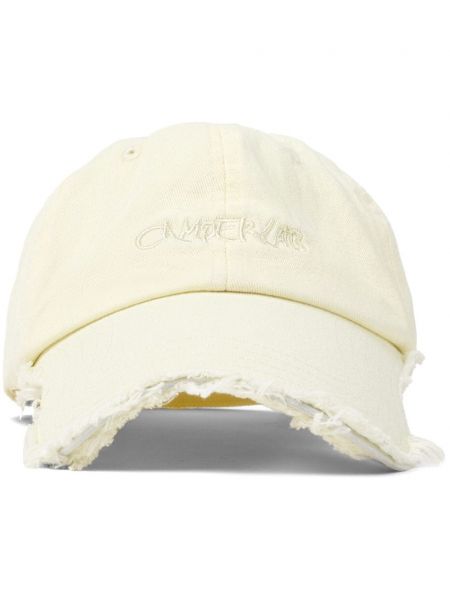 Medvilninis siuvinėtas kepurė su snapeliu Camperlab smėlinė