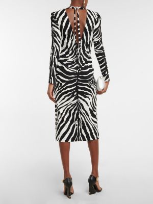 Midi šaty s potlačou so vzorom zebry Dolce&gabbana