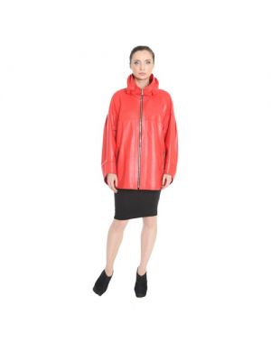 Кожаная куртка CARNELLI, демисезон/лето, оверсайз, грязеотталкивающая, водонепроницаемая, без капюшона, 46 красный