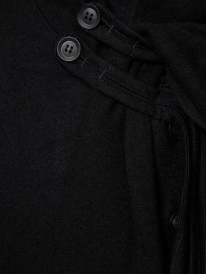 Drapovaný vlněný svetr Yohji Yamamoto černý