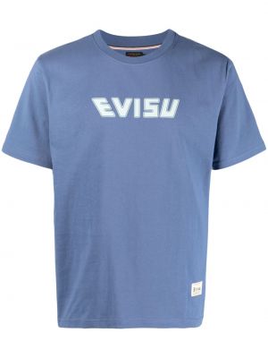 Βαμβακερή μπλούζα με σχέδιο Evisu μπλε
