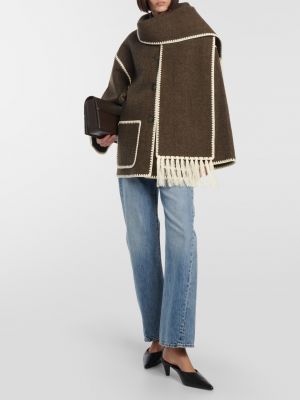 Пиджак с вышивкой TotÊme коричневый