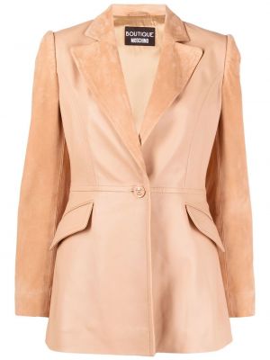 Semsket skinn lang blazer Boutique Moschino