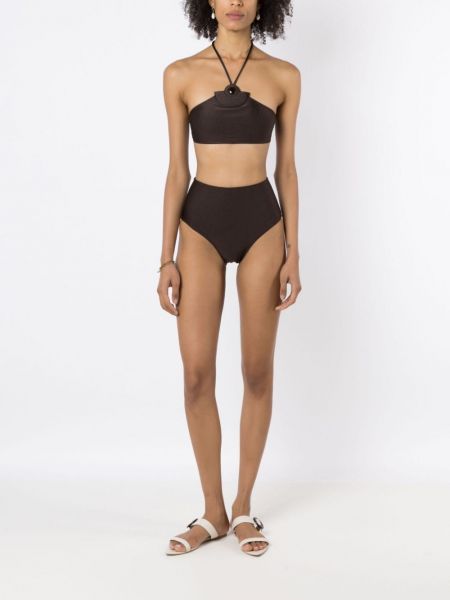 Bikini avec applique Adriana Degreas marron