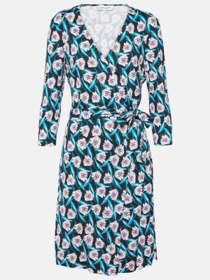 Svilena midi haljina s printom Diane Von Furstenberg bijela
