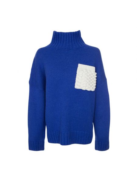 Sweter z alpaki Jw Anderson niebieski