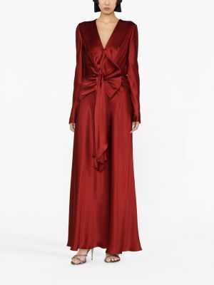 Drapiruotas vakarinė suknelė su lankeliu Alberta Ferretti raudona