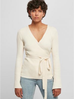 Памучен пуловер Urban Classics бяло