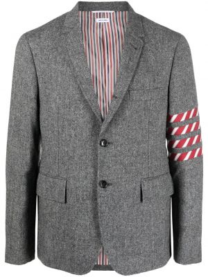 Stripete ull lang blazer Thom Browne svart