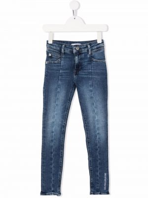 Slank skinny jeans for jenter Calvin Klein Kids blå