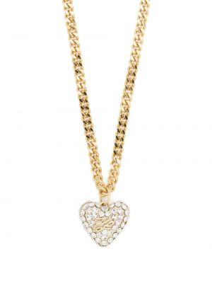 Μενταγιόν με πετραδάκια με μοτίβο καρδιά Karl Lagerfeld χρυσό