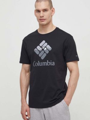 Хлопковая футболка с принтом Columbia черная