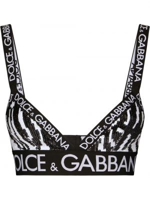Сутиен бродиран с пайети с принт зебра Dolce & Gabbana