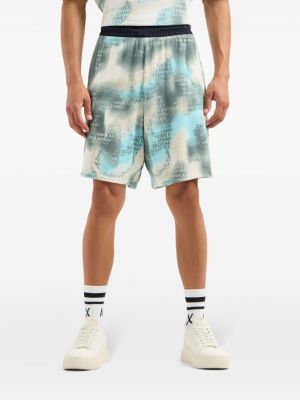 Shorts de sport à imprimé en jersey Armani Exchange blanc