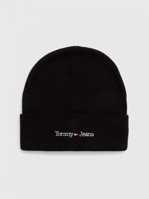 Dzianinowa czapka Tommy Jeans czarna