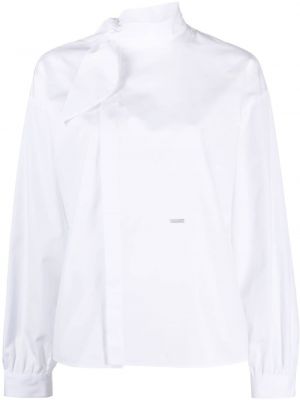 Bluzka z kokardką bawełniana Dsquared2 biała