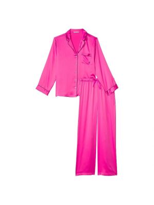 Атласная пижама Victoria's Secret розовая