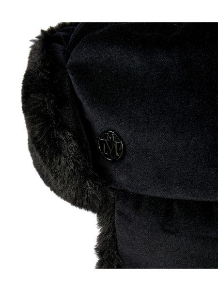 Žametna kapa iz rebrastega žameta Maison Michel črna