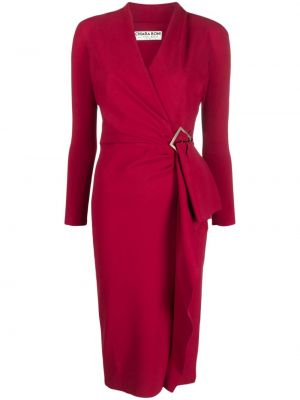 Midi obleka z zaponko Chiara Boni La Petite Robe rdeča