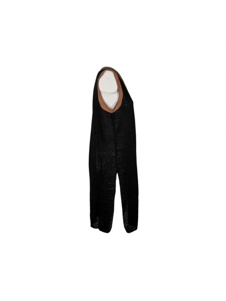 Vestido midi de lino sin mangas con escote v Kangra negro