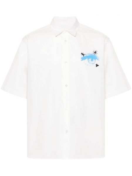 Βαμβακερό πουκάμισο με σχέδιο Undercover λευκό