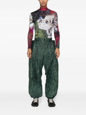 Kalhoty s potiskem s abstraktním vzorem Walter Van Beirendonck zelené