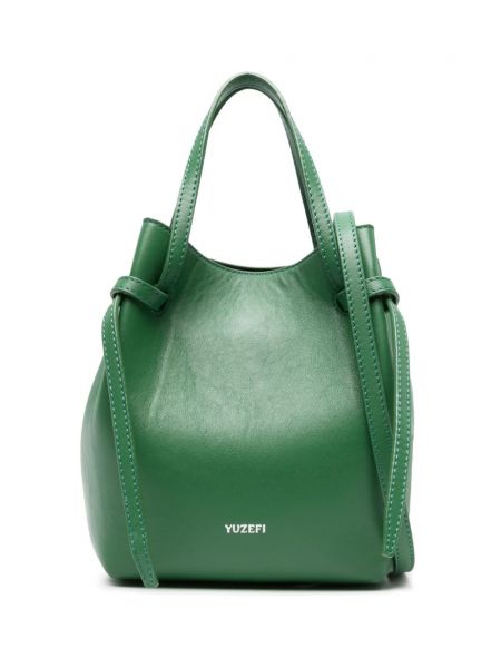 Kožená nákupná taška Yuzefi zelená