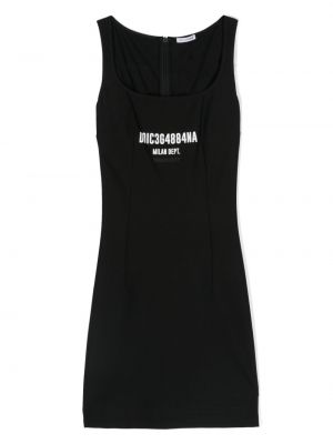 Obleka s potiskom Dolce & Gabbana Dgvib3 črna