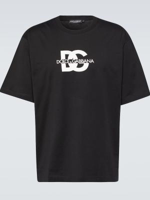 Kokvilnas t-krekls džersija Dolce&gabbana melns