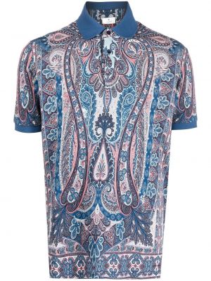 Poloskjorte med print med paisley-trykk Etro blå