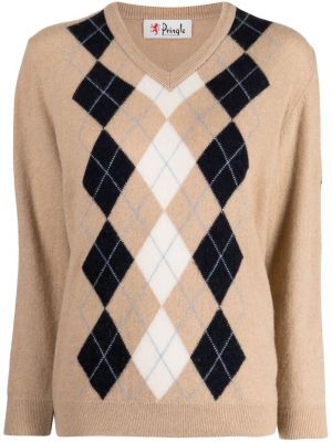 Sweter wełniany z wzorem argyle Pringle Of Scotland