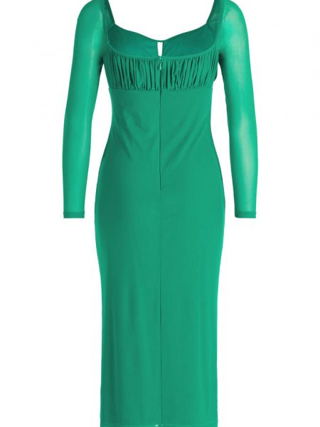 Коктейльное платье с рюшами Vera Mont зеленое