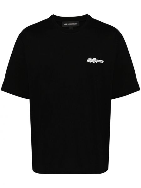 Raštuotas medvilninis marškinėliai Les Benjamins juoda