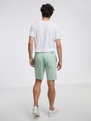 Ľanové džínsové šortky Tom Tailor Denim zelená