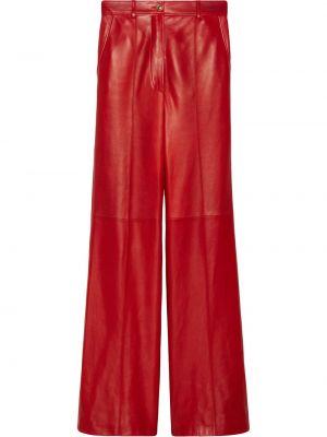 Pantalones de cuero Gucci rojo