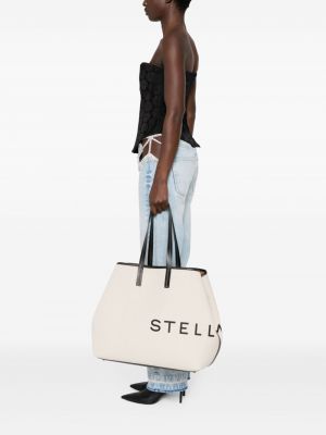 Shopper handtasche mit print Stella Mccartney schwarz