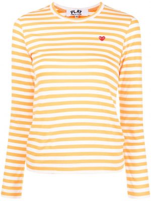 Camiseta de manga larga a rayas manga larga Comme Des Garçons Play naranja