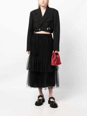 Midi sijonas iš tiulio Noir Kei Ninomiya juoda