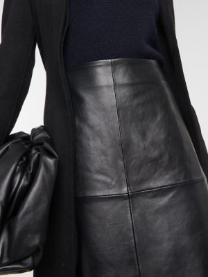 Kožená sukně Sportmax černé