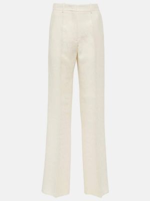 Копринени вълнени панталон с висока талия Valentino