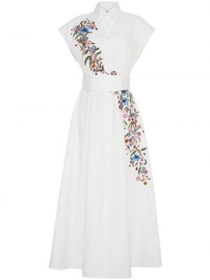 Φλοράλ φόρεμα σε στυλ πουκάμισο Adam Lippes λευκό