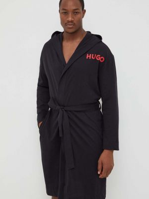 Szlafrok bawełniany Hugo czarny
