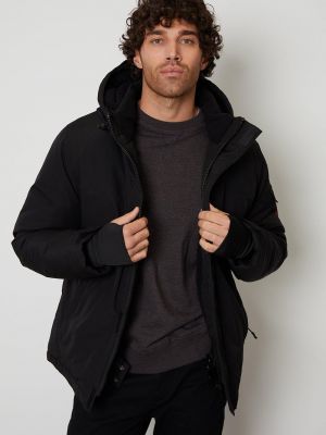 Черная горнолыжная куртка с капюшоном Threadbare