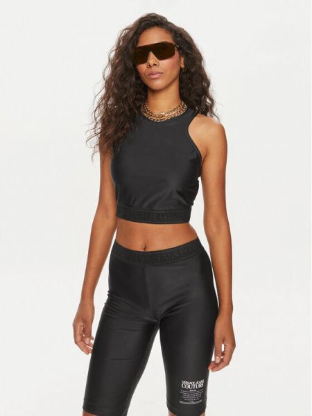 Skinny fit marškinėliai Versace Jeans Couture juoda