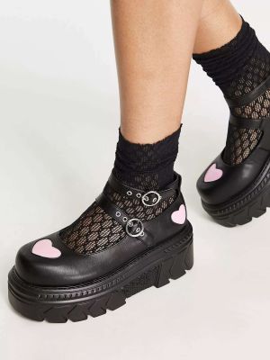 Туфли с сердечками Koi Footwear черные