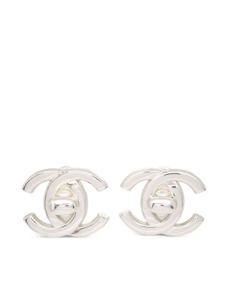 Boucles d'oreilles à boucle Chanel Pre-owned argenté