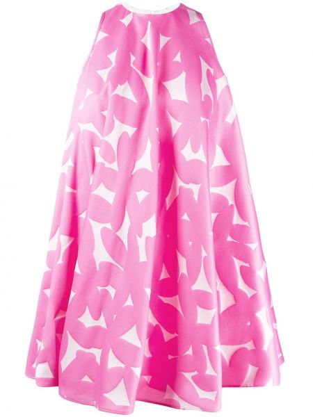 Платье мини в цветочный принт Sara Battaglia, розовое