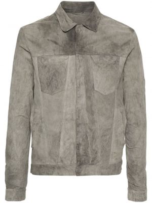 Semišová kožená bunda Giorgio Brato sivá