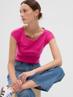 Tričko s krátkými rukávy Gap růžové