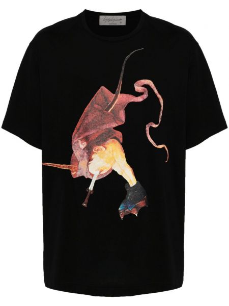 Koszulka z nadrukiem Yohji Yamamoto czarna